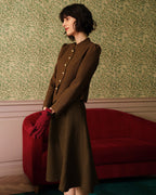 Classic Single-Breasted Tweed Jacket in Solid Retro Style