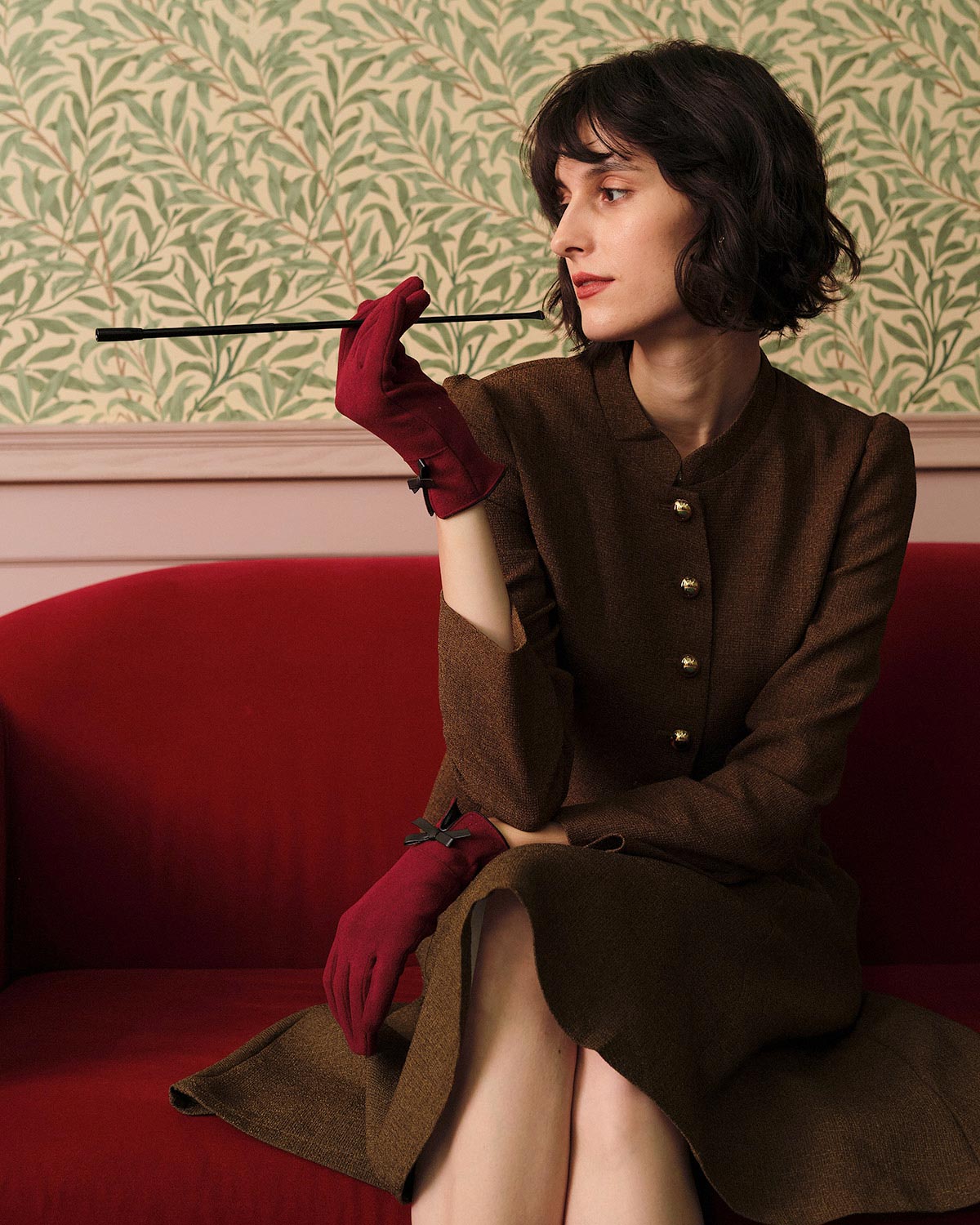Classic Single-Breasted Tweed Jacket in Solid Retro Style