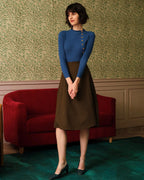 Classic High-Waisted Tweed Skirt