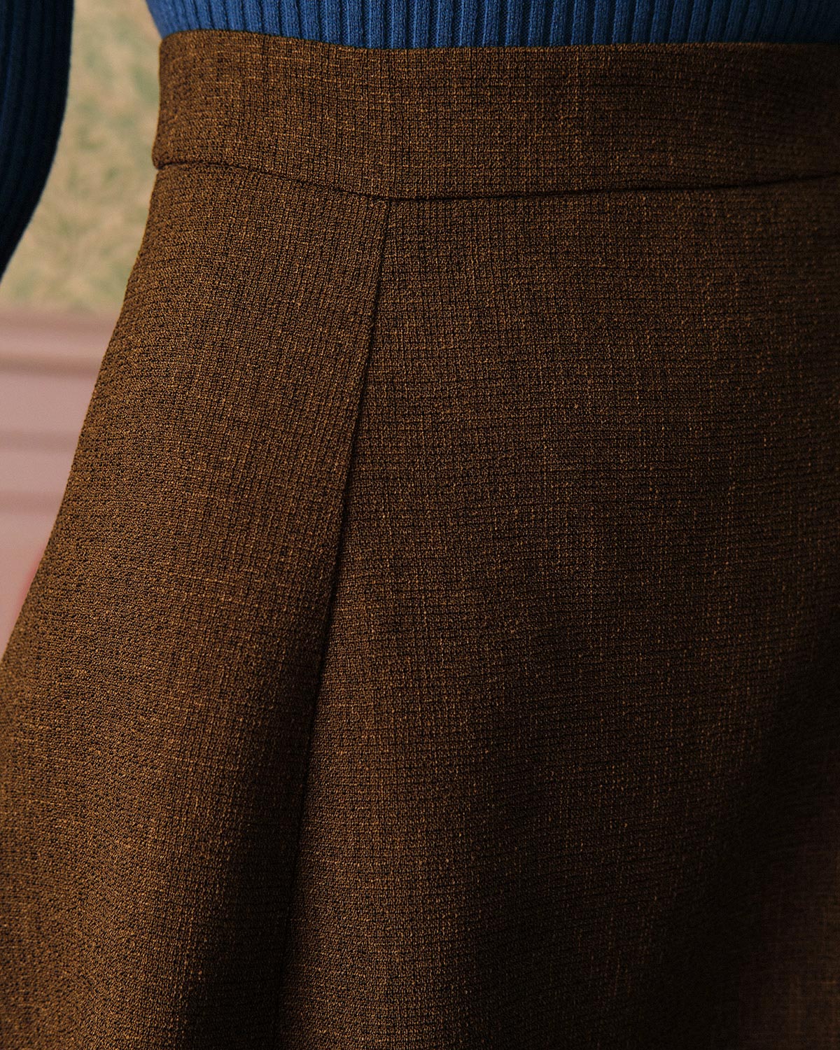 Classic High-Waisted Tweed Skirt