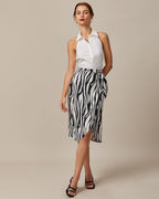 White Sleeveless Button-Up Shirt with Collar
