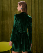 Emerald Cut-Out Velvet Mini Dress
