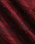 Red Jacquard Midi Dress with Sweetheart Neckline
