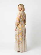 Cressida | Floral Transparente Langarm Maxi-Kleid