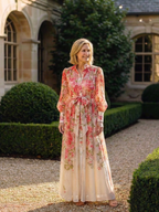 Cressida | Floral Transparente Langarm Maxi-Kleid
