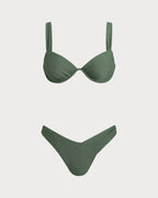 Army Green Underwire Bikini Set
