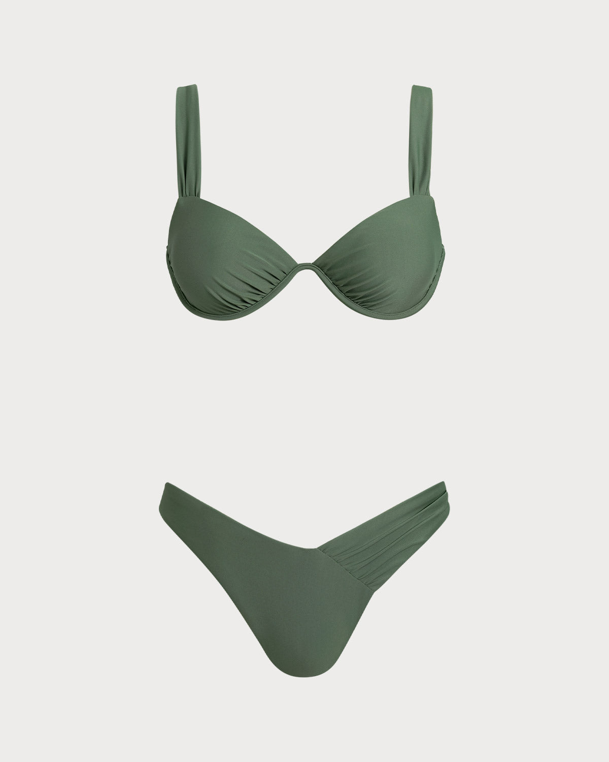 Army Green Underwire Bikini Set