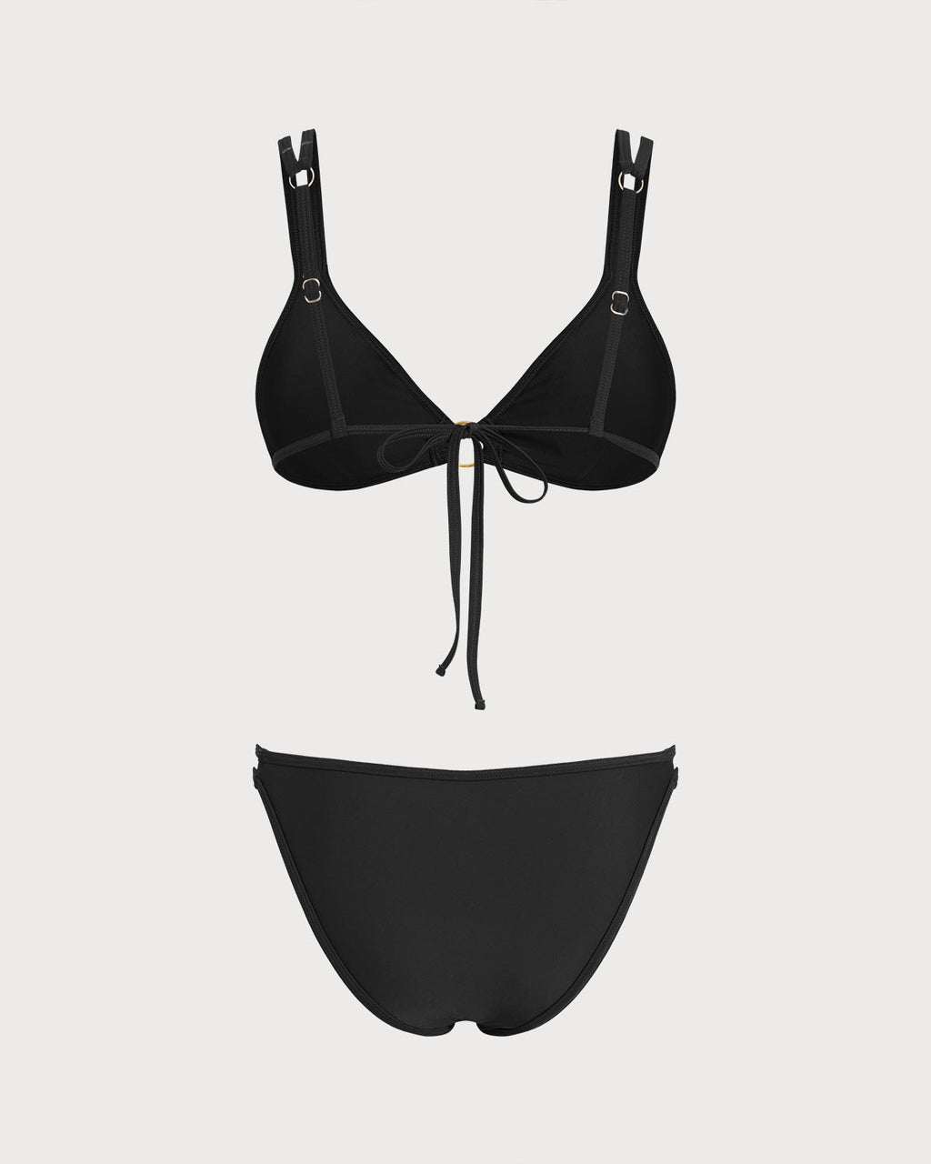 Triangle Bikini Set with Black O-Ring Detail
