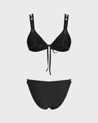 Triangle Bikini Set with Black O-Ring Detail