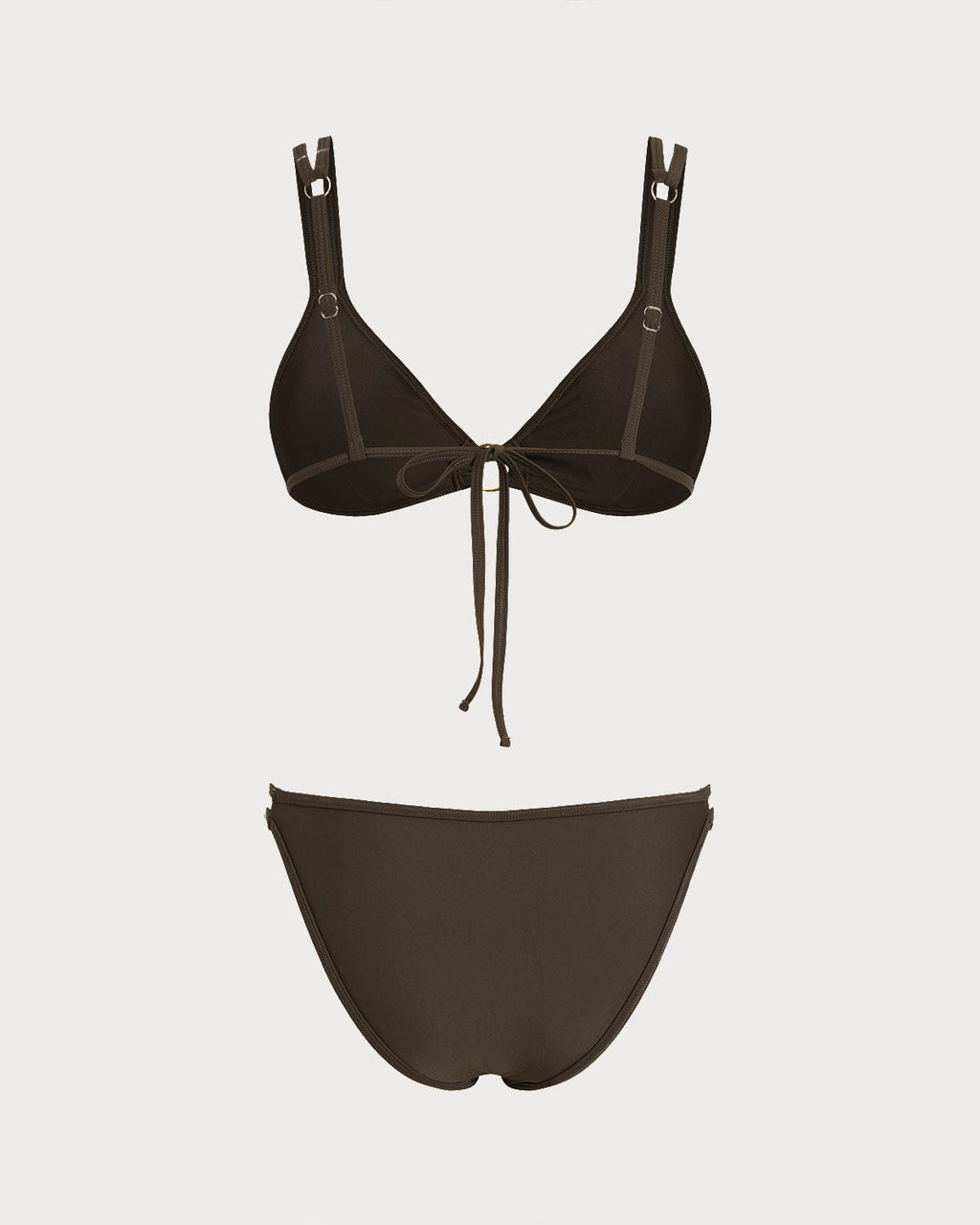 Coffee Triangle O-Ring Bikini Ensemble
