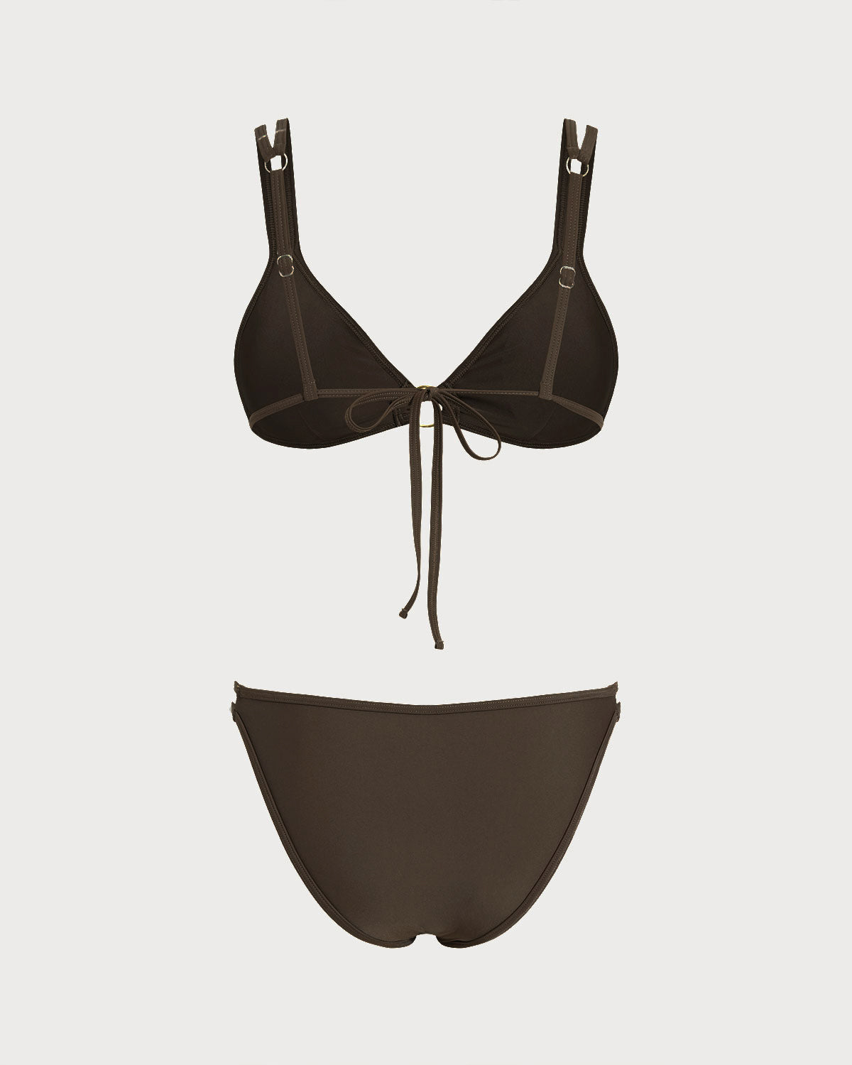 Coffee Triangle O-Ring Bikini Ensemble