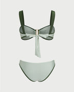 Green Two-Tone Bandeau Bikini Set