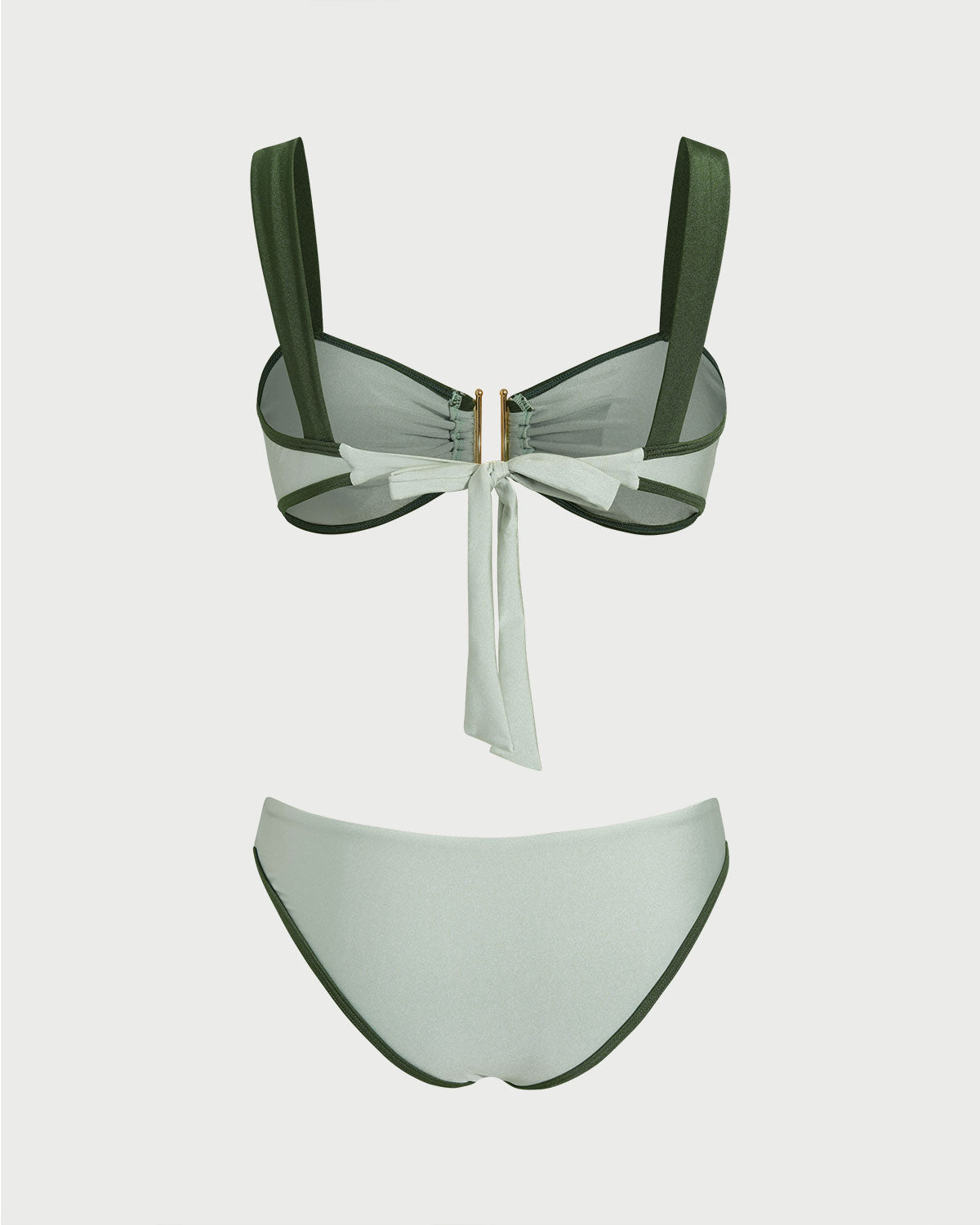 Green Two-Tone Bandeau Bikini Set