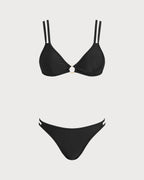 Triangle Bikini Set with Black O-Ring Detail