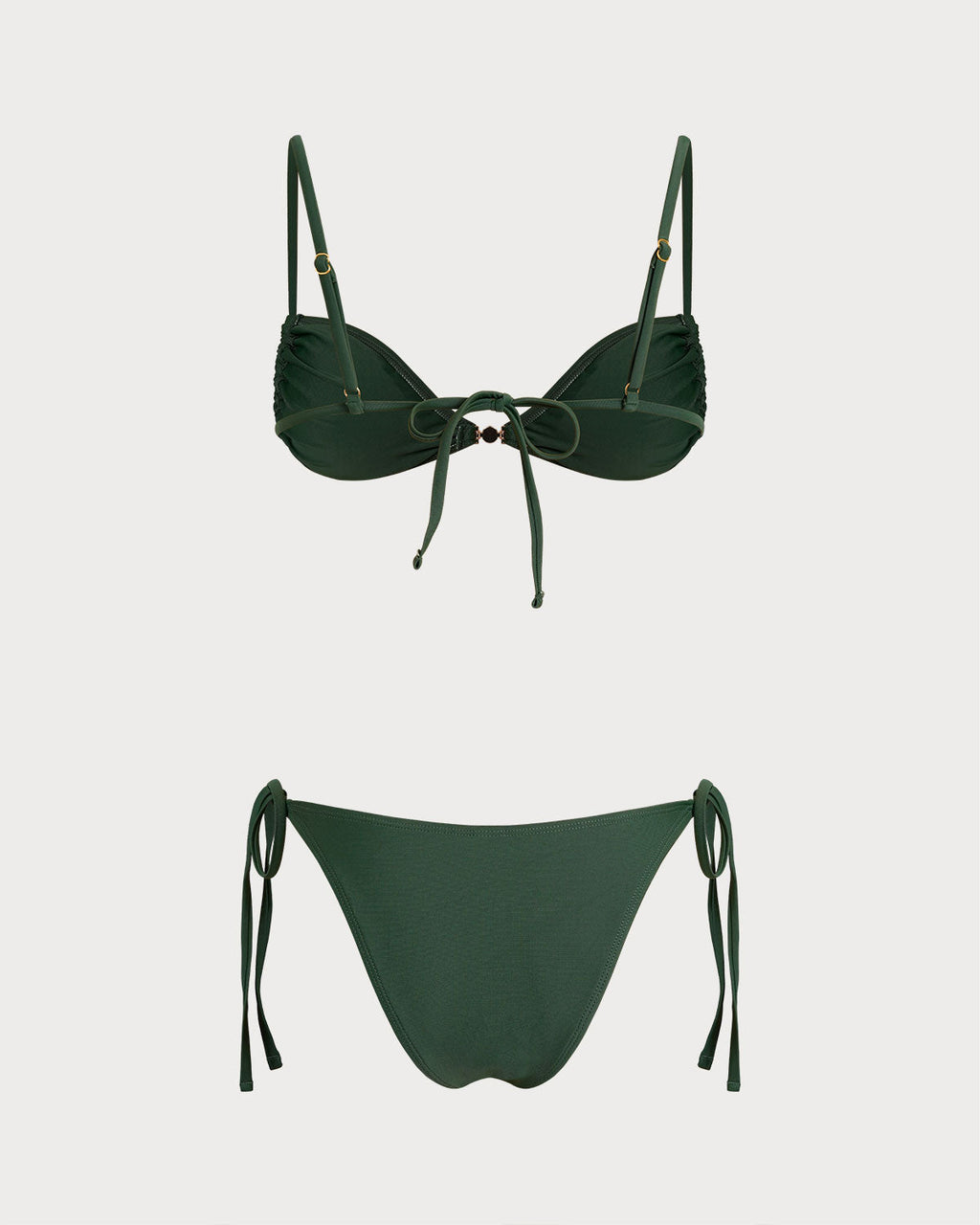 Emerald Triangle Drawstring Bikini Sets