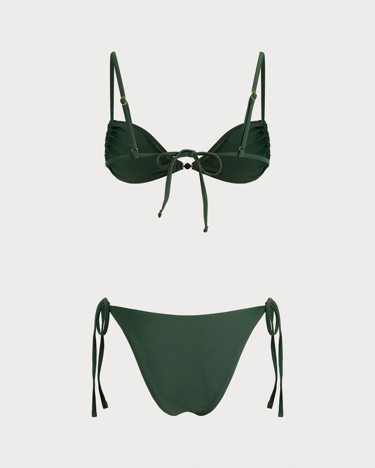 Emerald Triangle Drawstring Bikini Sets