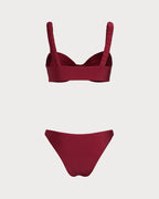 Crimson Bralette Bikini Sets