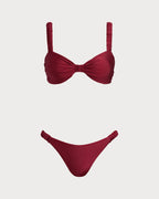 Crimson Bralette Bikini Sets