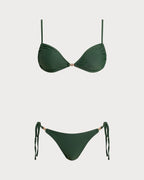 Emerald Triangle Drawstring Bikini Sets