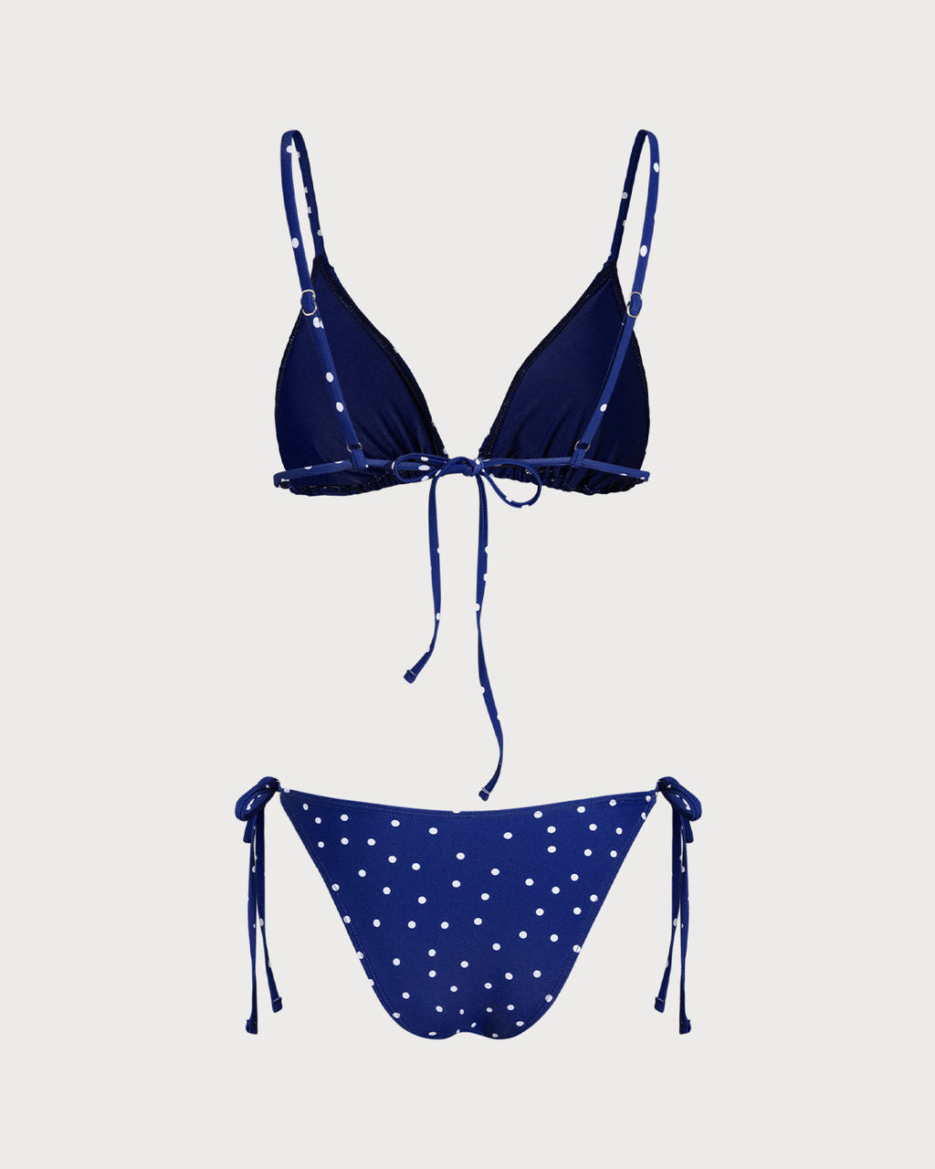 Blue Polka Dot Bralette Bikini Set