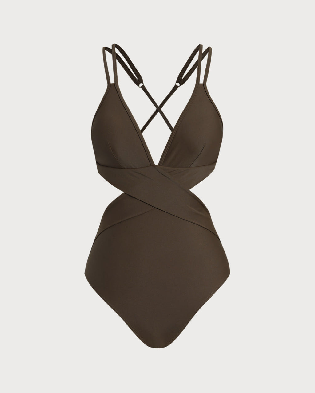 Coffee & Cross One-Piece Swimsuit