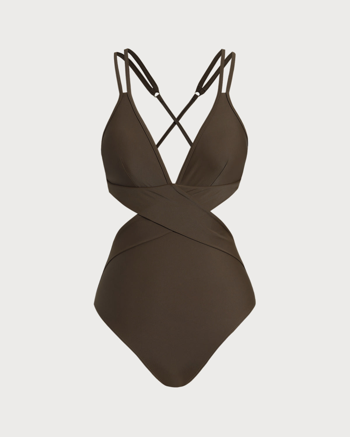 Coffee & Cross One-Piece Swimsuit