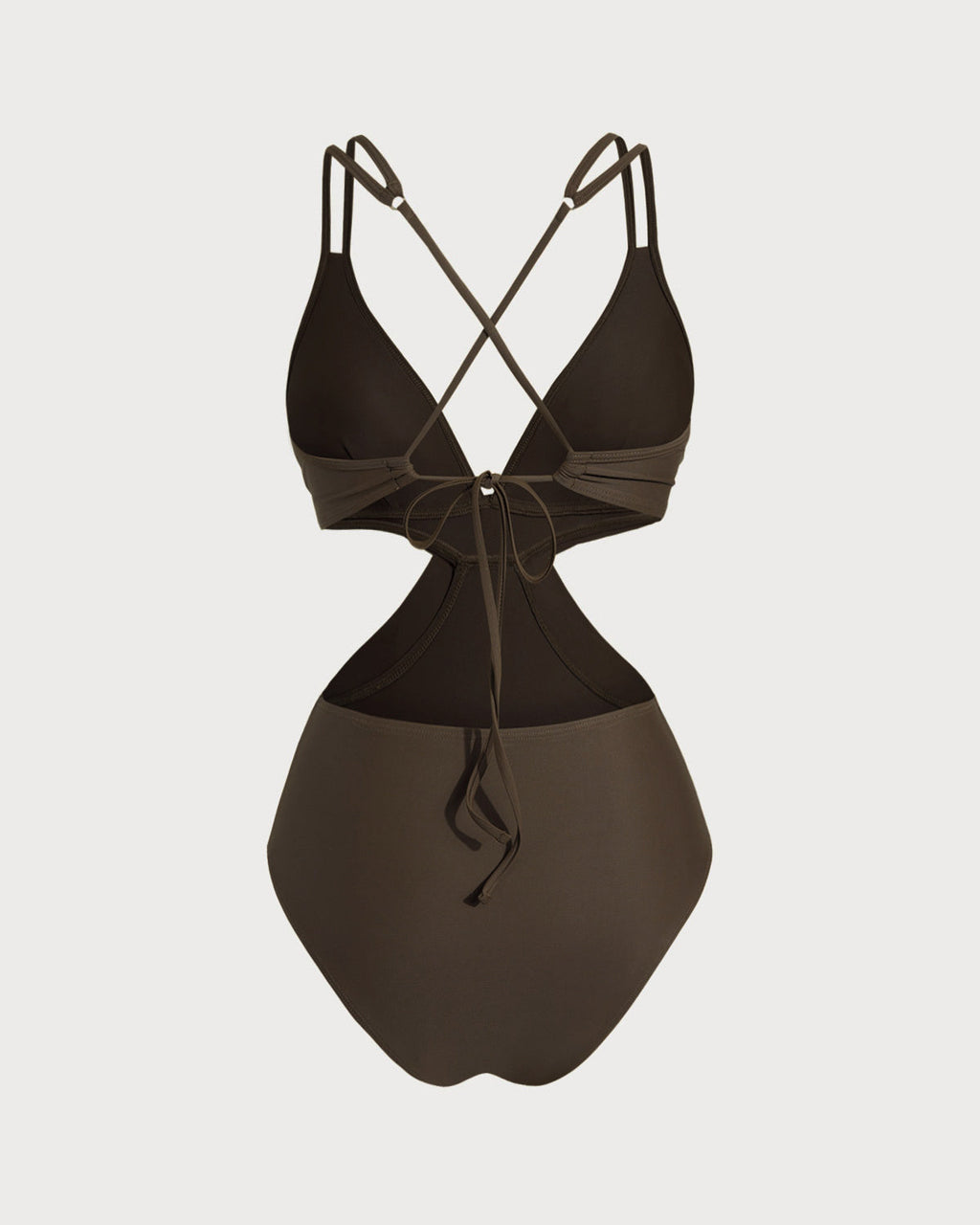 Coffee & Cross One-Piece Swimsuit
