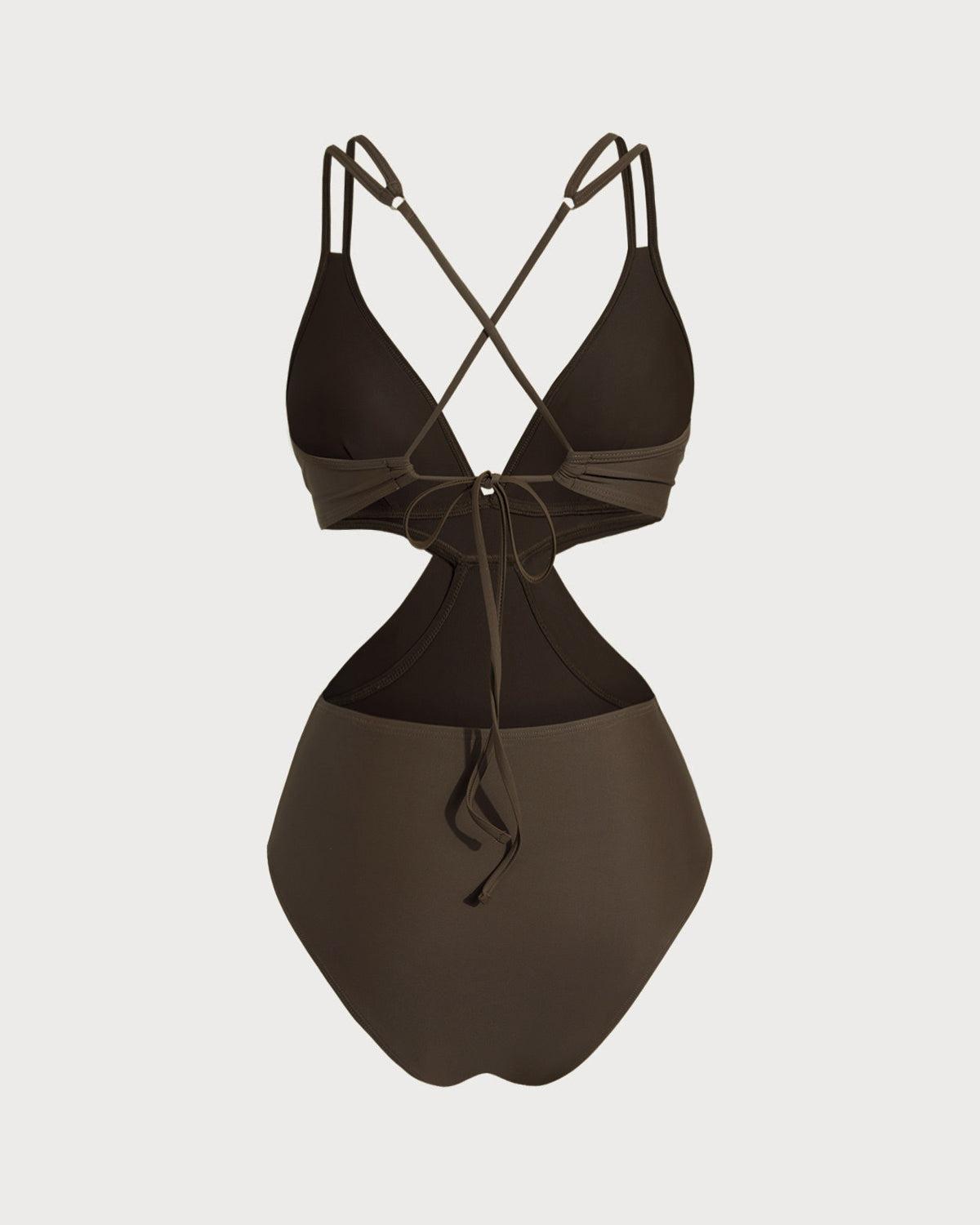 Coffee & Cross One-Piece Swimsuit