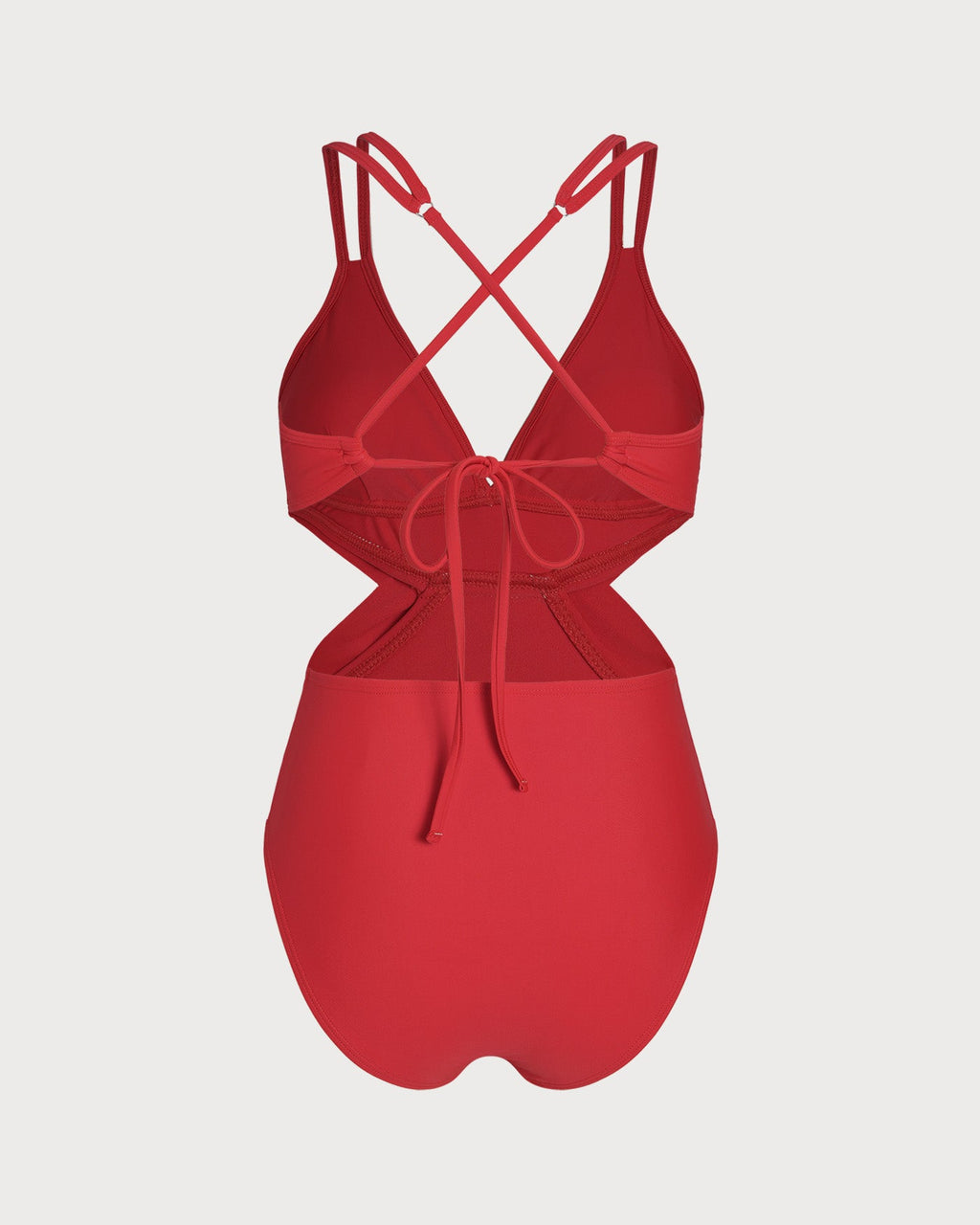 Crimson V-Neck Bralette Swimsuit