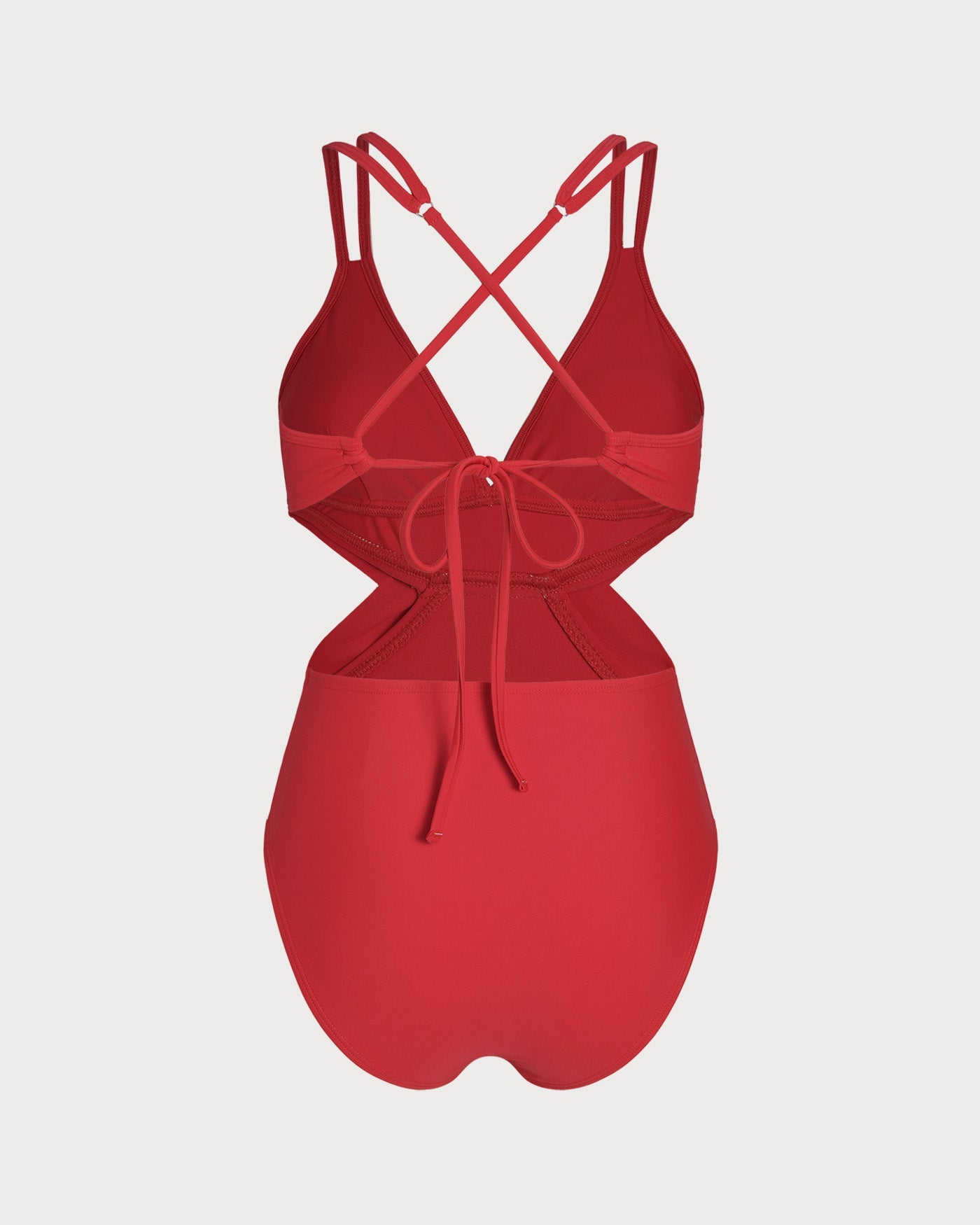 Crimson V-Neck Bralette Swimsuit