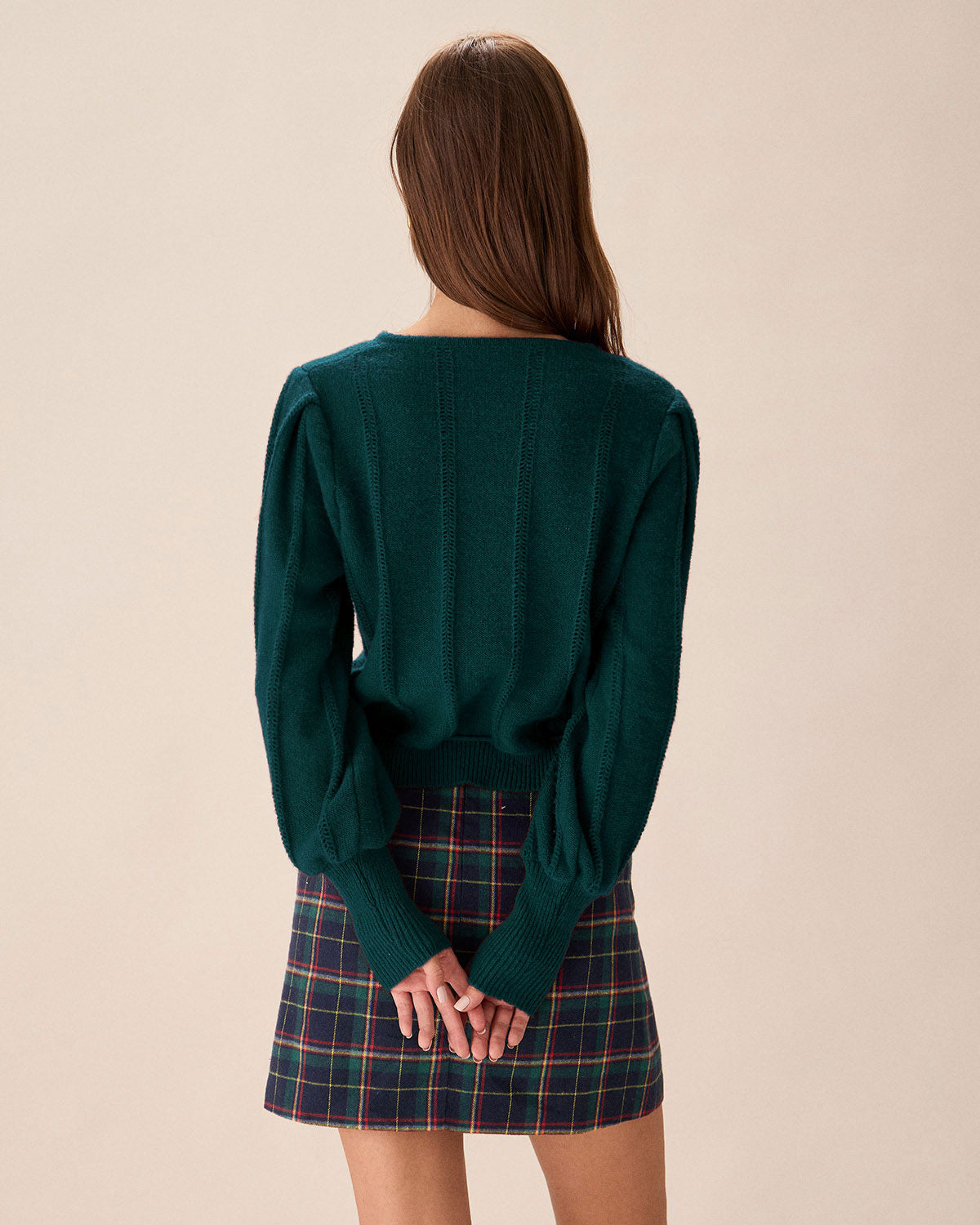 Green Lantern Knit Cardigan with Sleeve Design