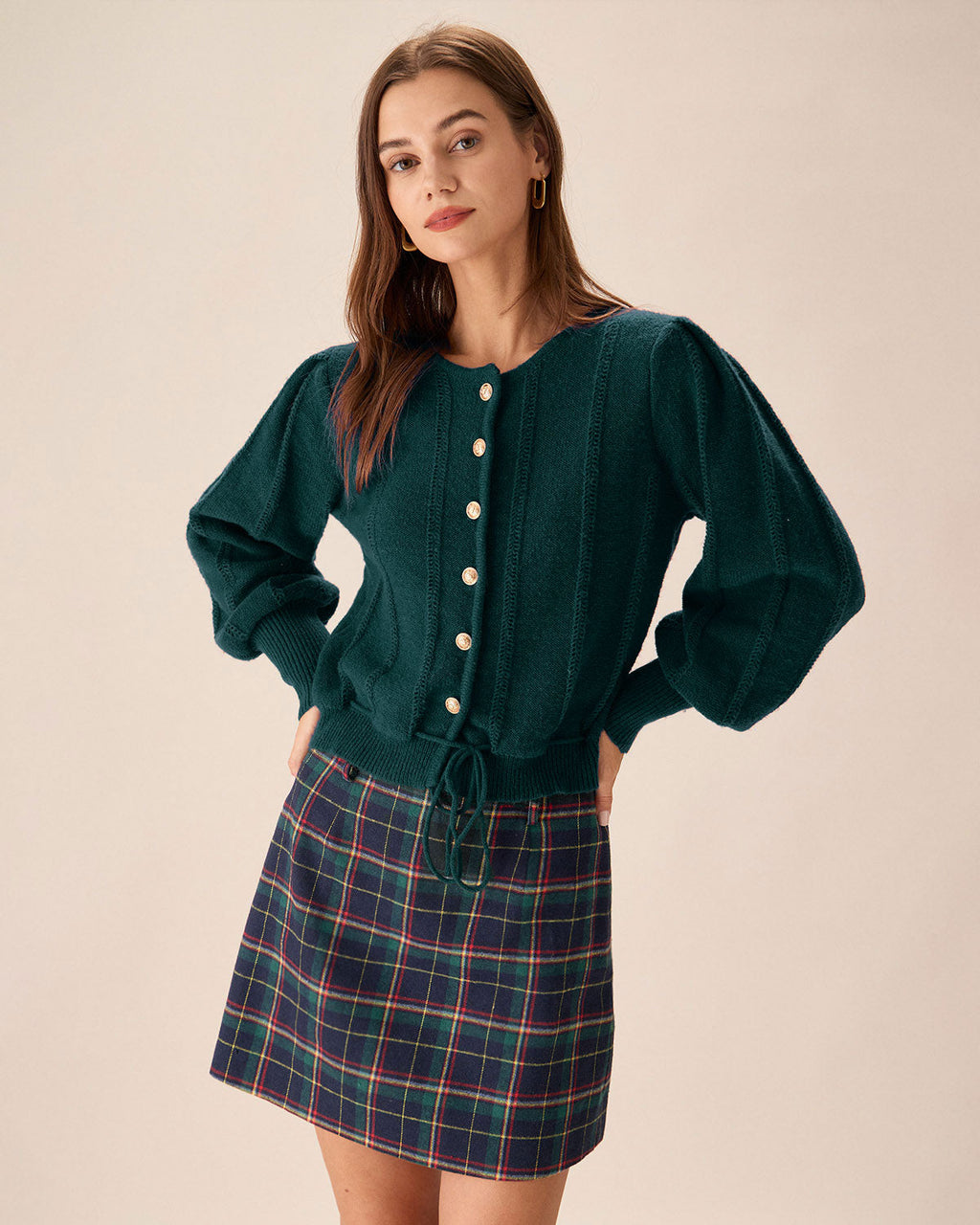 Green Lantern Knit Cardigan with Sleeve Design