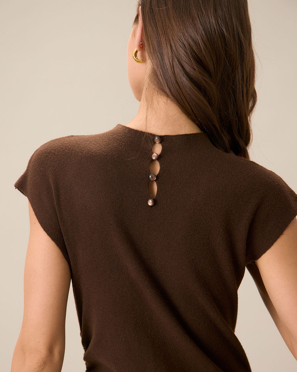 Reversible Coffee-Colored Bodycon Sweater Dress