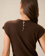 Reversible Coffee-Colored Bodycon Sweater Dress