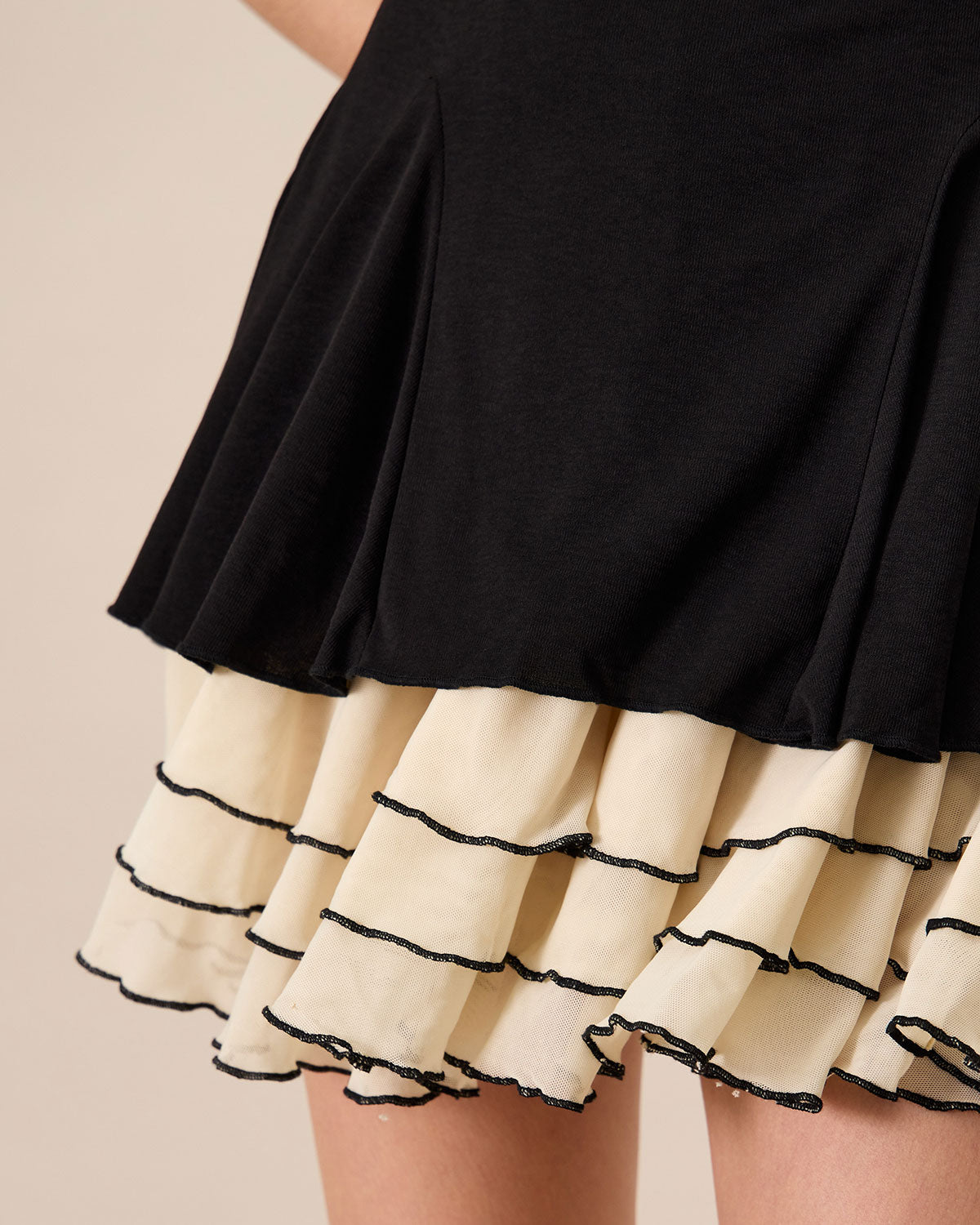 Black Knit Bodycon Mini Dress for Women