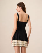 Black Knit Bodycon Mini Dress for Women