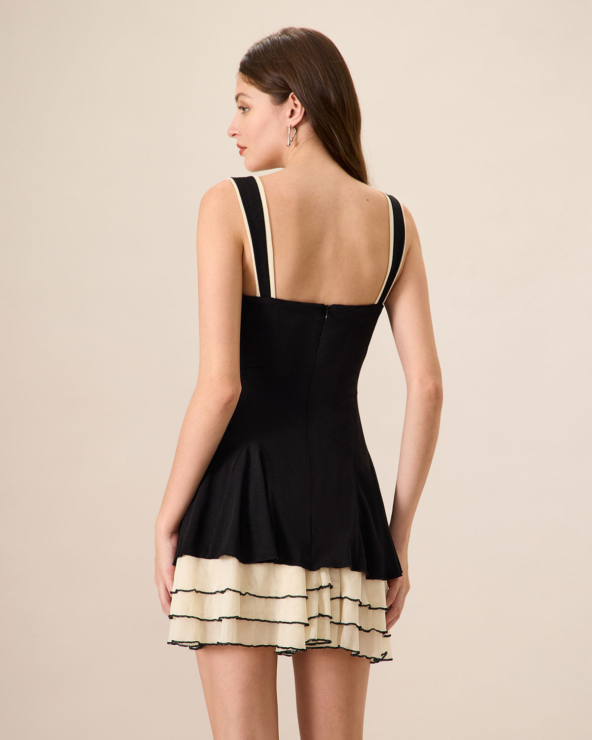 Black Knit Bodycon Mini Dress for Women