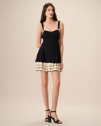 Black Knit Bodycon Mini Dress for Women