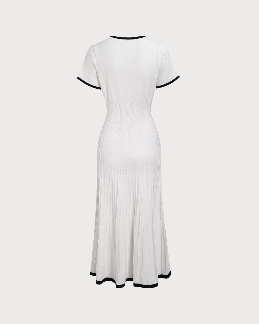 Women's Midi Dress with White Contrast Sweater Design
