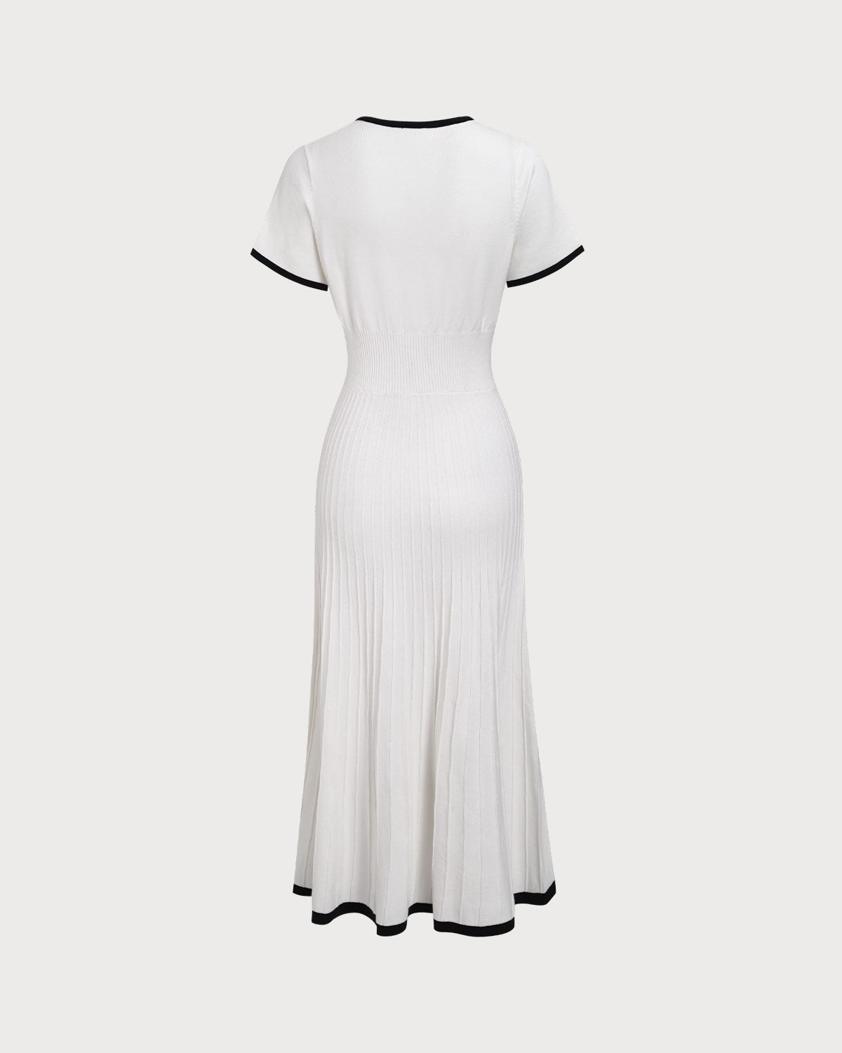 Women's Midi Dress with White Contrast Sweater Design