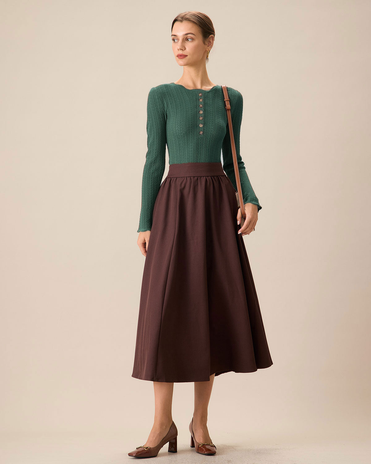 Emerald Scalloped Fitted Sweater