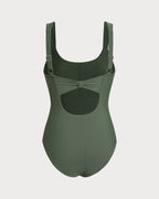 Green U-Neck Tummy Control One-Piece Swimsuit