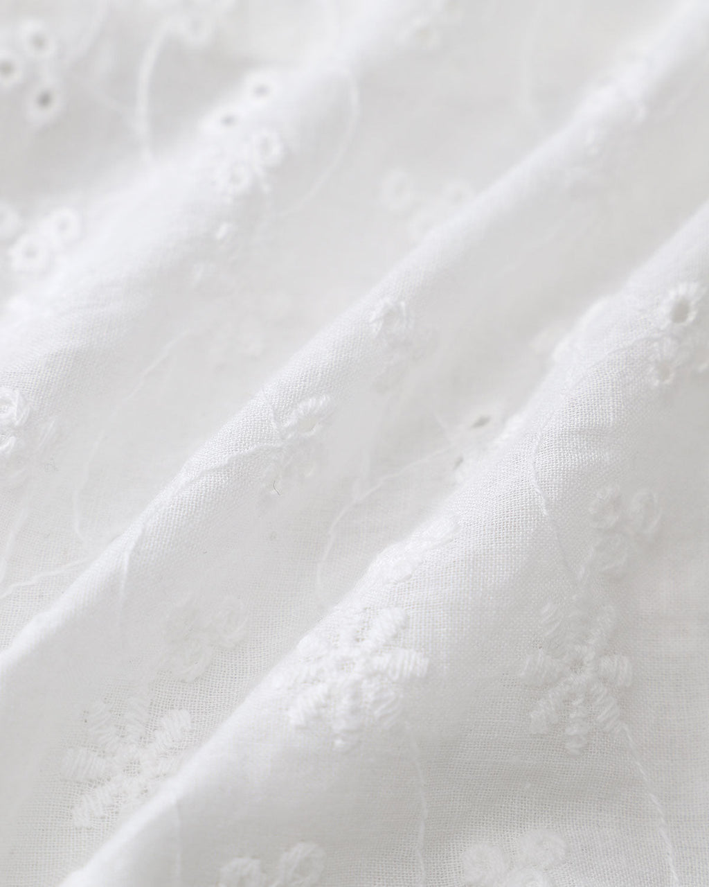 White Floral Blouse with Puffed Sleeves
