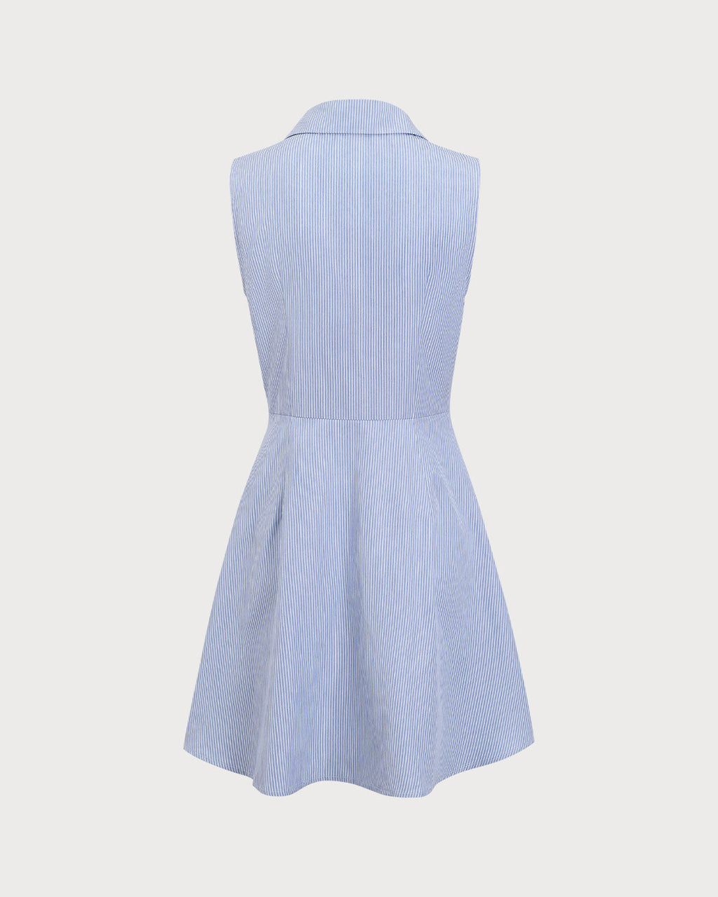 Striped Blue Mini Dress with Button Details