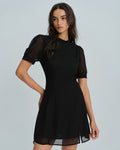 Black Mock Neck Short Dress