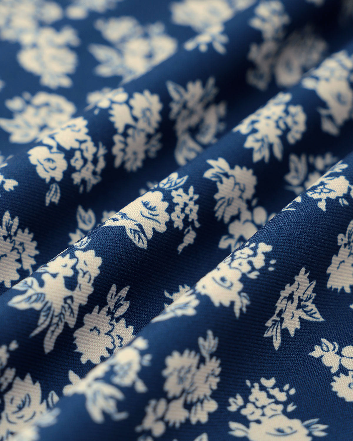 Navy Floral Print A-Line Mini Skirt