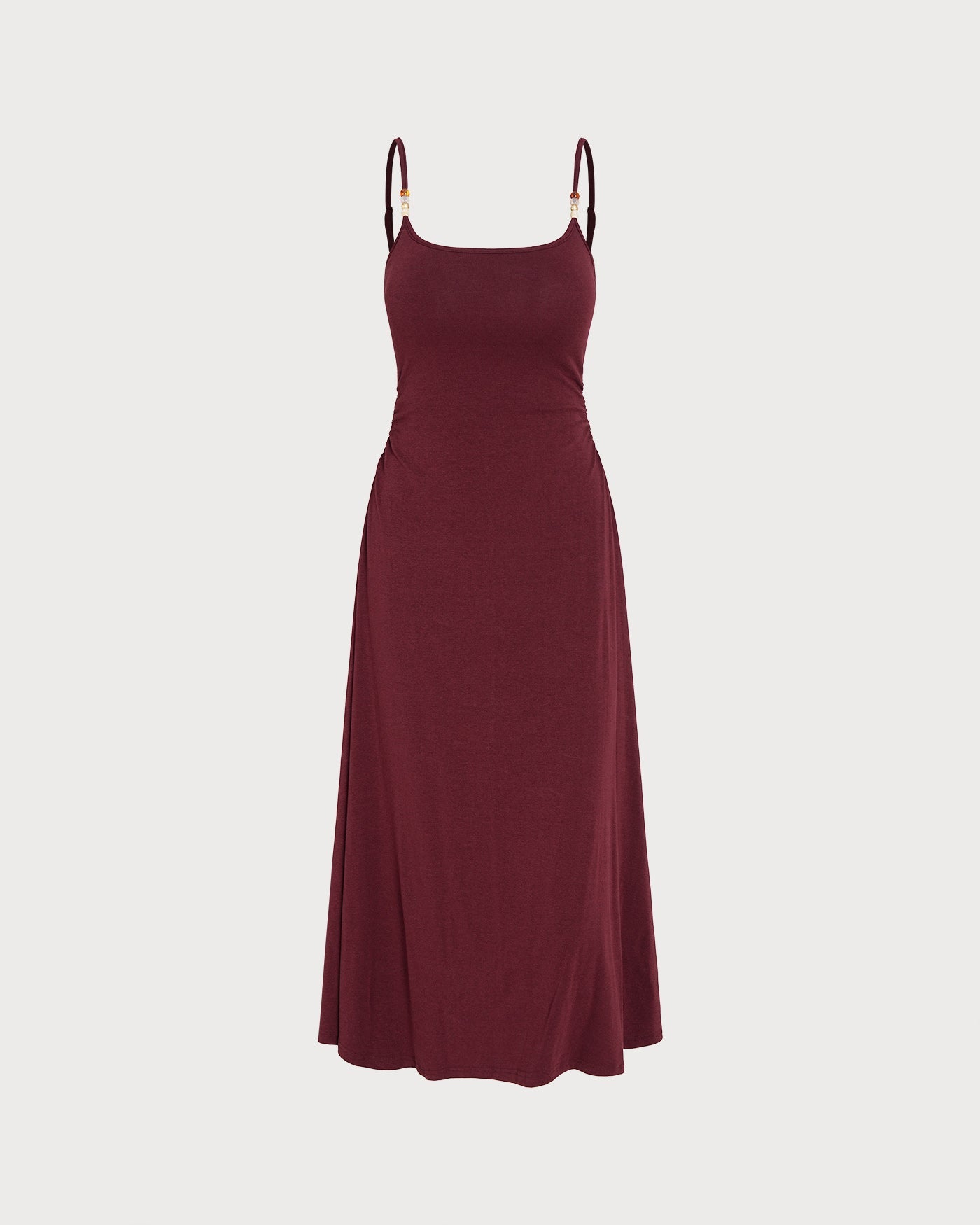 Wine Red X-Cross Knit Maxi Dress
