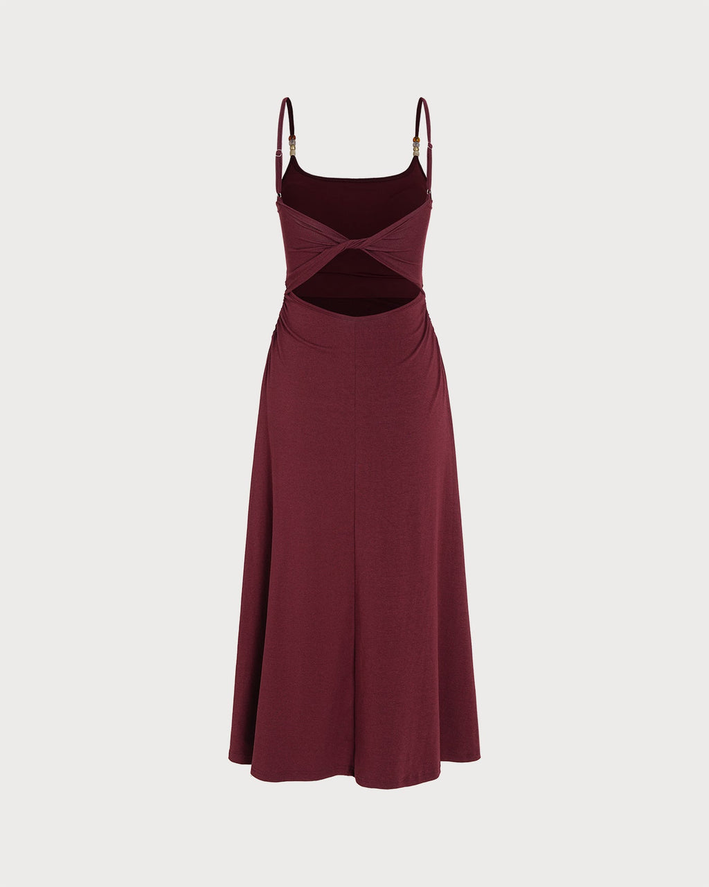Wine Red X-Cross Knit Maxi Dress