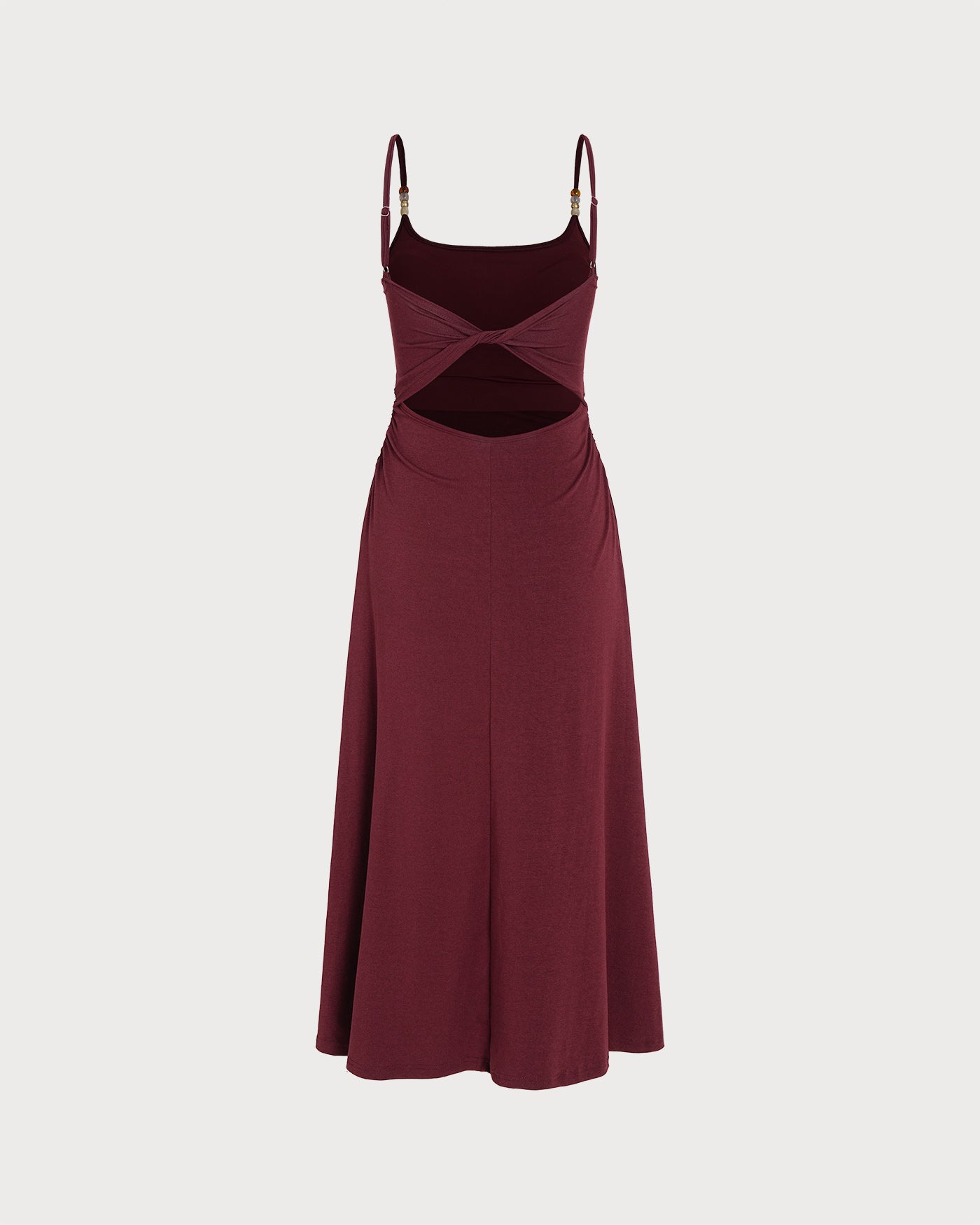 Wine Red X-Cross Knit Maxi Dress