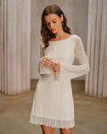 Mini Dress with Apricot Lace and Bell Sleeves